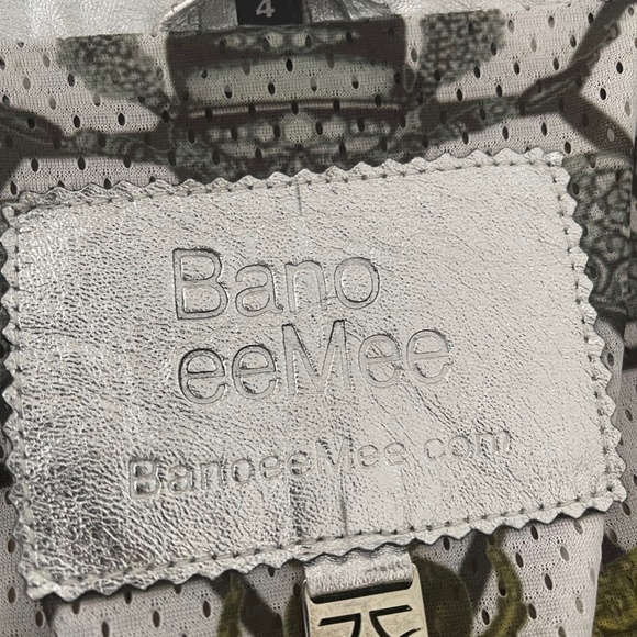 BANO EEMEE Metallic Moto Leather Jacket in Silver - Picture 13 of 13